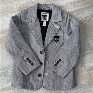 Jacadi Black and White Pinstripe Kids Blazer